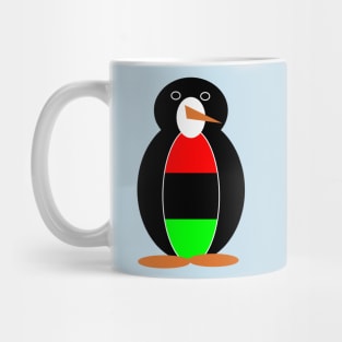 African American Penguin with African Diaspora Flag Mug